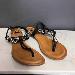 Fergalicious Y2K Black Bedazzled Sandals